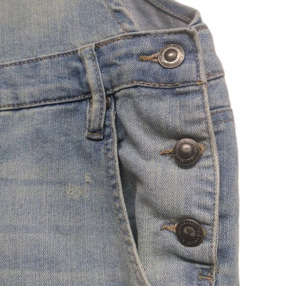 LEI Overall Denim Y2K Juniors Medium Light Wash Faded Laps Overall Blue M VTG - Picture 7 of 13